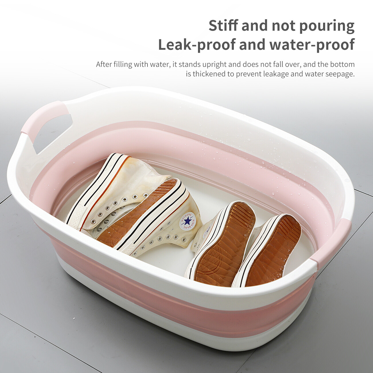 CNMF Foldable Laundry Tub Extra Large Baby Bath Tub Household Rectangular Plastic Foot Basin