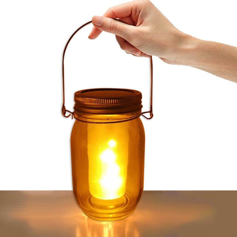 Bình Năng Lượng Mặt Trời Đèn Treo Cảm Ứng Tự Động Ngọn Lửa Lập Lòe Đèn Lồng Cho Sân Vườn Trang Trí