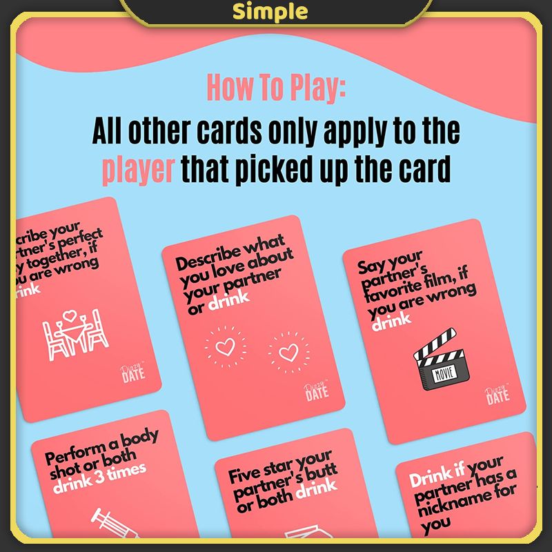 Dizzy Date Card Game Couple Party Drinking Game