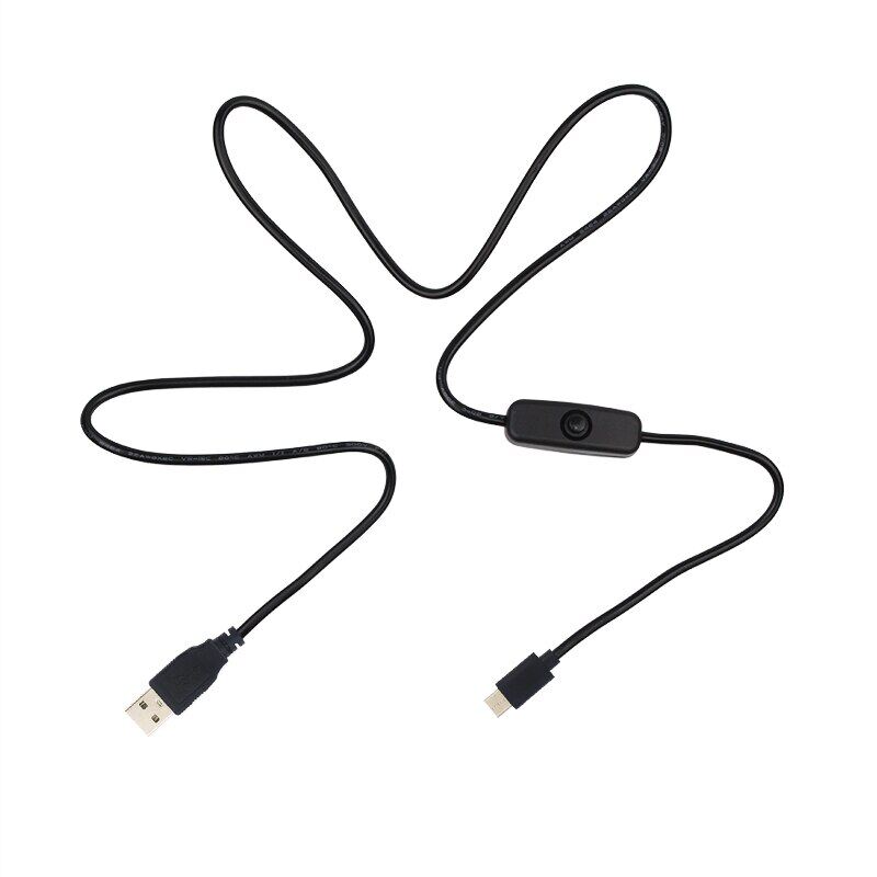 Cáp Nguồn 3A Raspberry Pi 4 1M Cáp Sạc USB Type C Có Nút Công Tắc Bật/Tắt Cho Điện Thoại Android Raspberry Pi 4