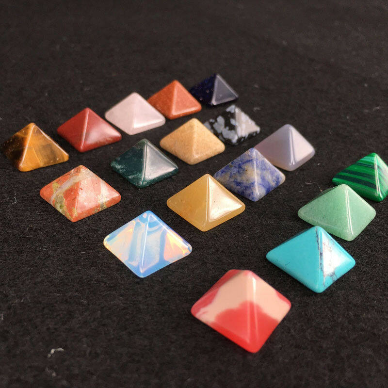 7 Pcs/set Chakra Pyramid Stone Set Crystal Healing Chakra Set Or Jewelry Making Multicolor Random Colors