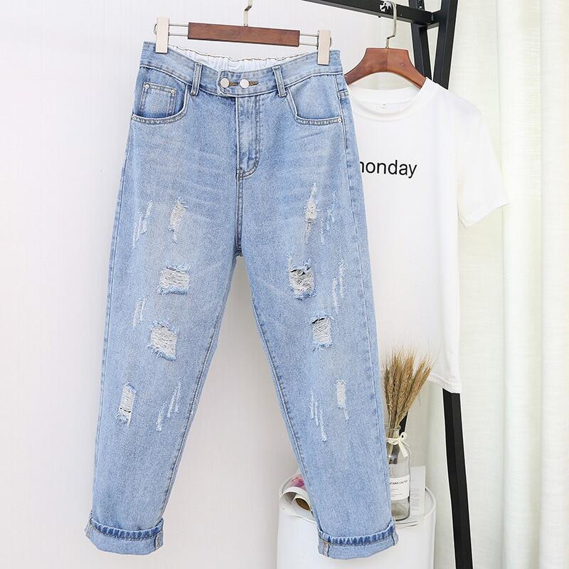 loose ripped mom jeans