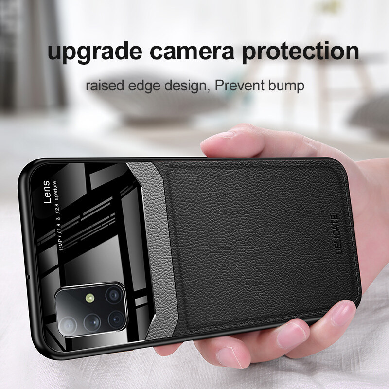 Thinmon for Samsung M51/Samsung Galaxy M51 Case, Fashion Luxury Matte PU Leather Back Cover Shockproof Phone Case