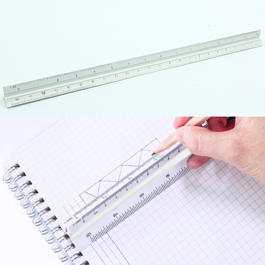 30 cm aluminum alloy triangle scale construction engineering technical drawing ruler