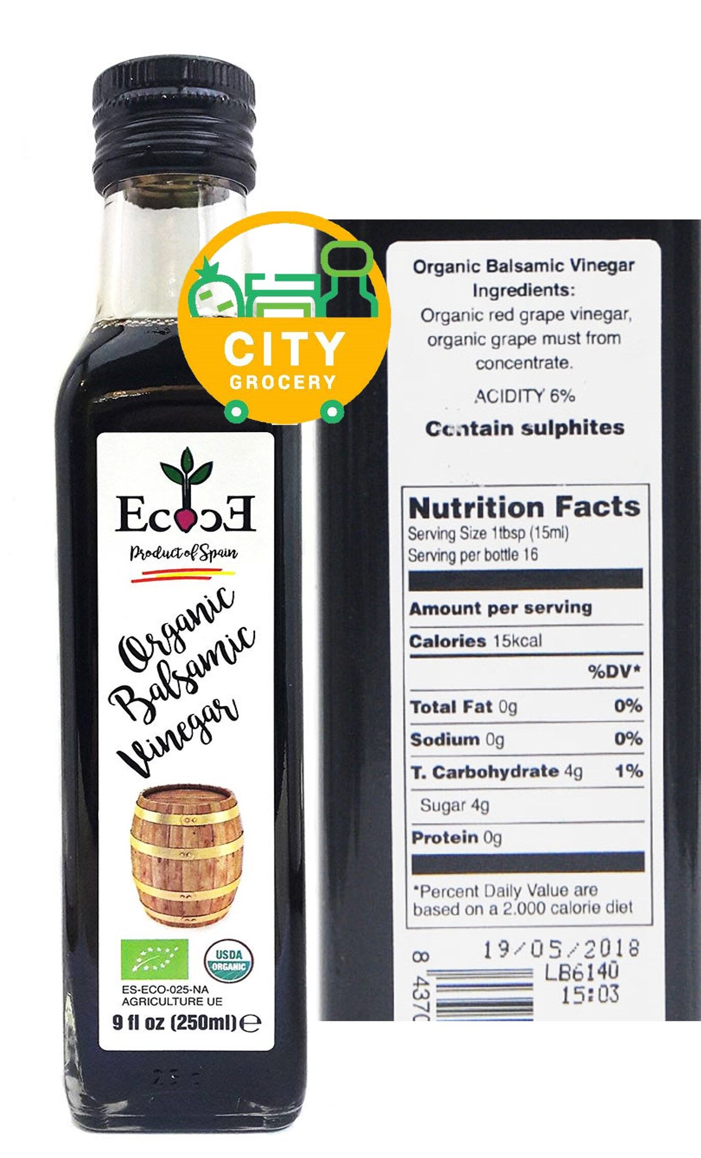 Ecovinal Organic Balsamic Vinegar 250ml Lazada