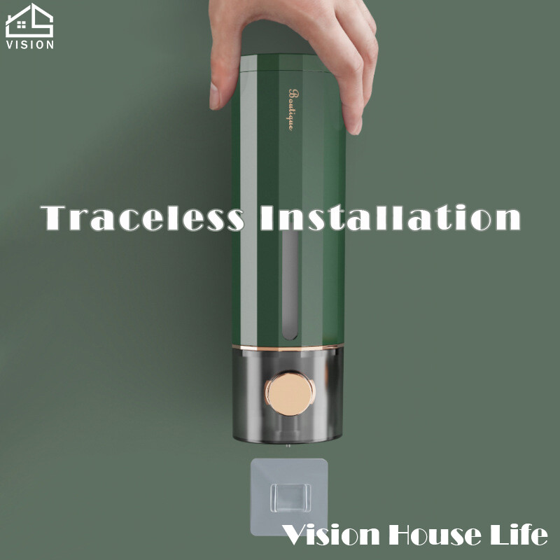 Vision Nordic Press Type Soap Dispenser Wall-mounted Liquid Container Multi-Purpose Bathroom Liquid Shampoo Dispenser Toilet Lotion Liquid Pump