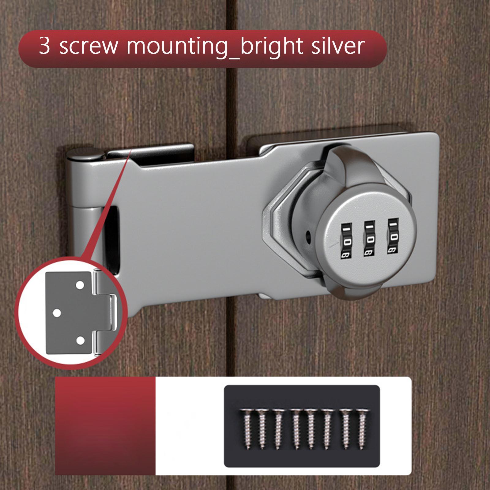 Serbery Mechanical Password Lock Mechanical, Sliding Buckle Cabinet Password Slide Latch Lock for Garage Small Doors Pet Doors