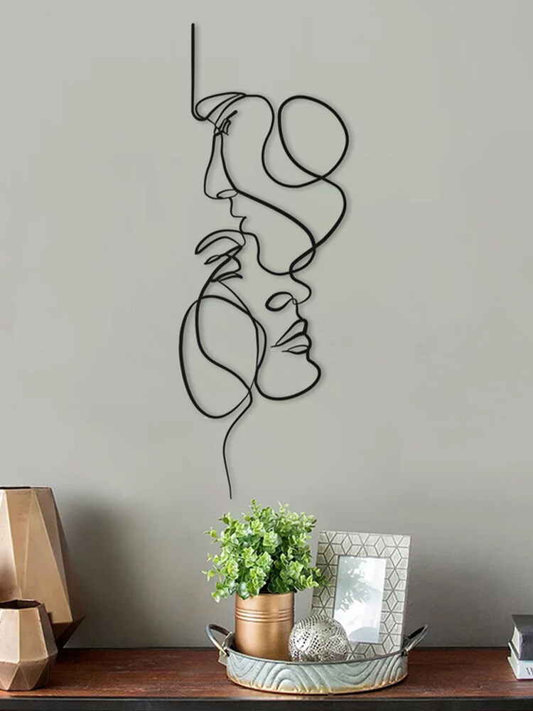 Line Wall Decor Metal Wall Art Minimalist Facial Line Wall Decor