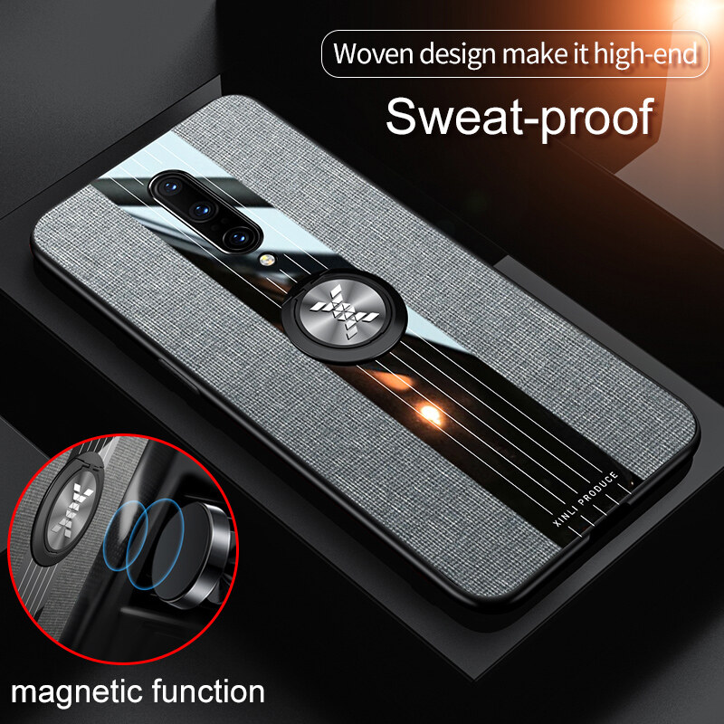 XICCI 2020 New for Oneplus 6 Oneplus 6T Case Luxury Fabric Cover Noble Shockproof Hard Housing for Oneplus 7 Oneplus 7Pro Phone Case with Metal Ring Holder