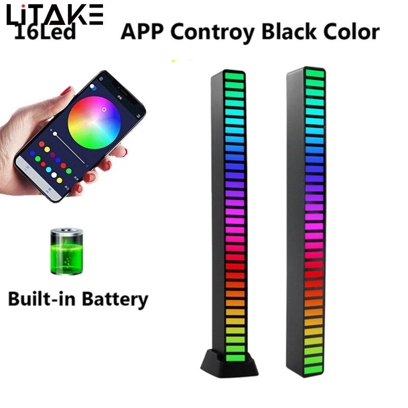 Led Rgb Music Sound Light Bar Bluetooth-compatible App Control Adjustable Brightness Music Rhythm Night Lights