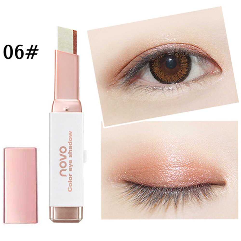 Eyeshadow Stick Stereo Gradien Shimmer Double Color Eye Shadow Cream Pen Eye Makeup Cosmetics Tool Waterproof