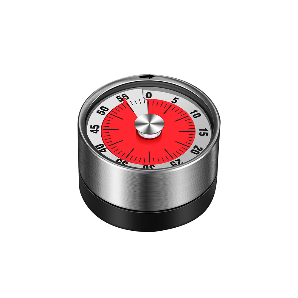 VOKTTA Mechanical Countdown Timer Kitchen Tool Stainless Steel Round Shape Magnetic Timers 60 Minutes Timer Alarm Time Reminders
