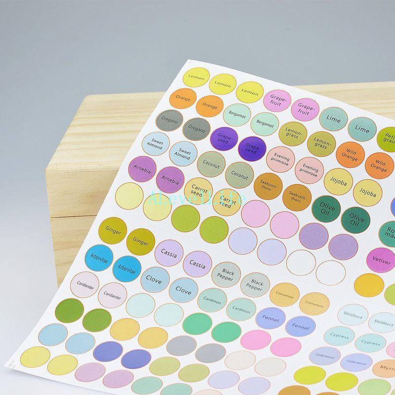 192PCs 13MM A4 ฉลากสติกเกอร์กระดาษทรงกลมสำหรับฝาขวดน้ำมันหอมระเหยรหัสสี ...