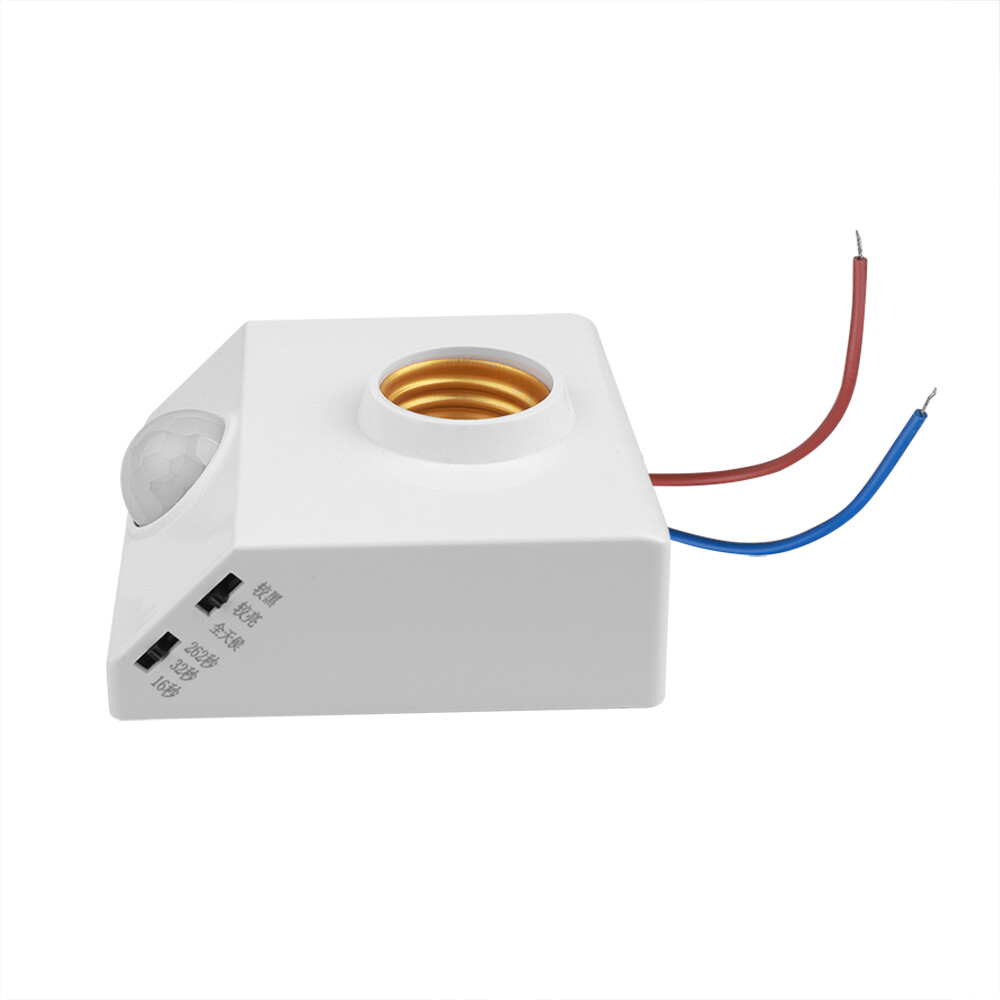 E27 Body Motion Sensor Automatic Lamp Holder Light Base Infrared Switch Holder AC 110V 220V