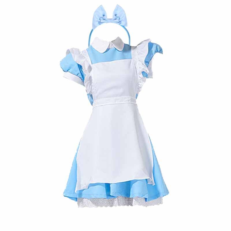 Anime Alice in Wonderland Costume Women Maid Uniform Dress Kids Girls Japanese Lolita Dress Kozakura Mari Maid Dress Halloween Party Cosplay Dress