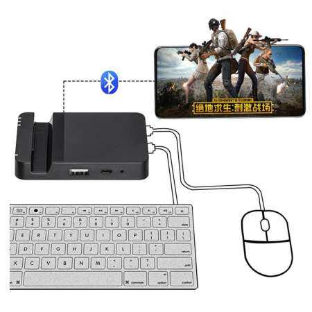D8 Gamepad แป้นพิมพ์สายพร้อมหัวแปลงอะแดปเตอร์อะแดปเตอร์ Dock Mobile PUBG สำหรับระบบ Android