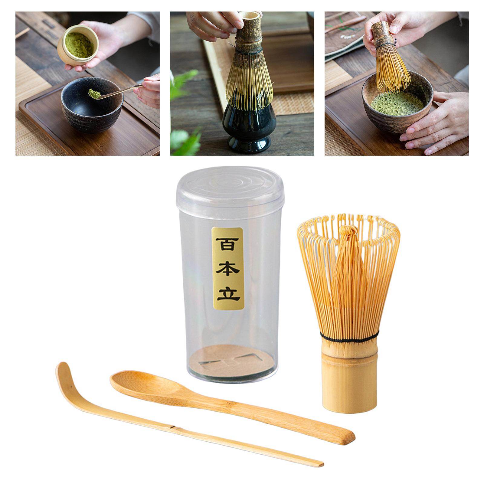 Blesiya Matcha Tea Set Whisk (Chasen) + Scoops (Chashaku)+ Tea Spoon for Starter
