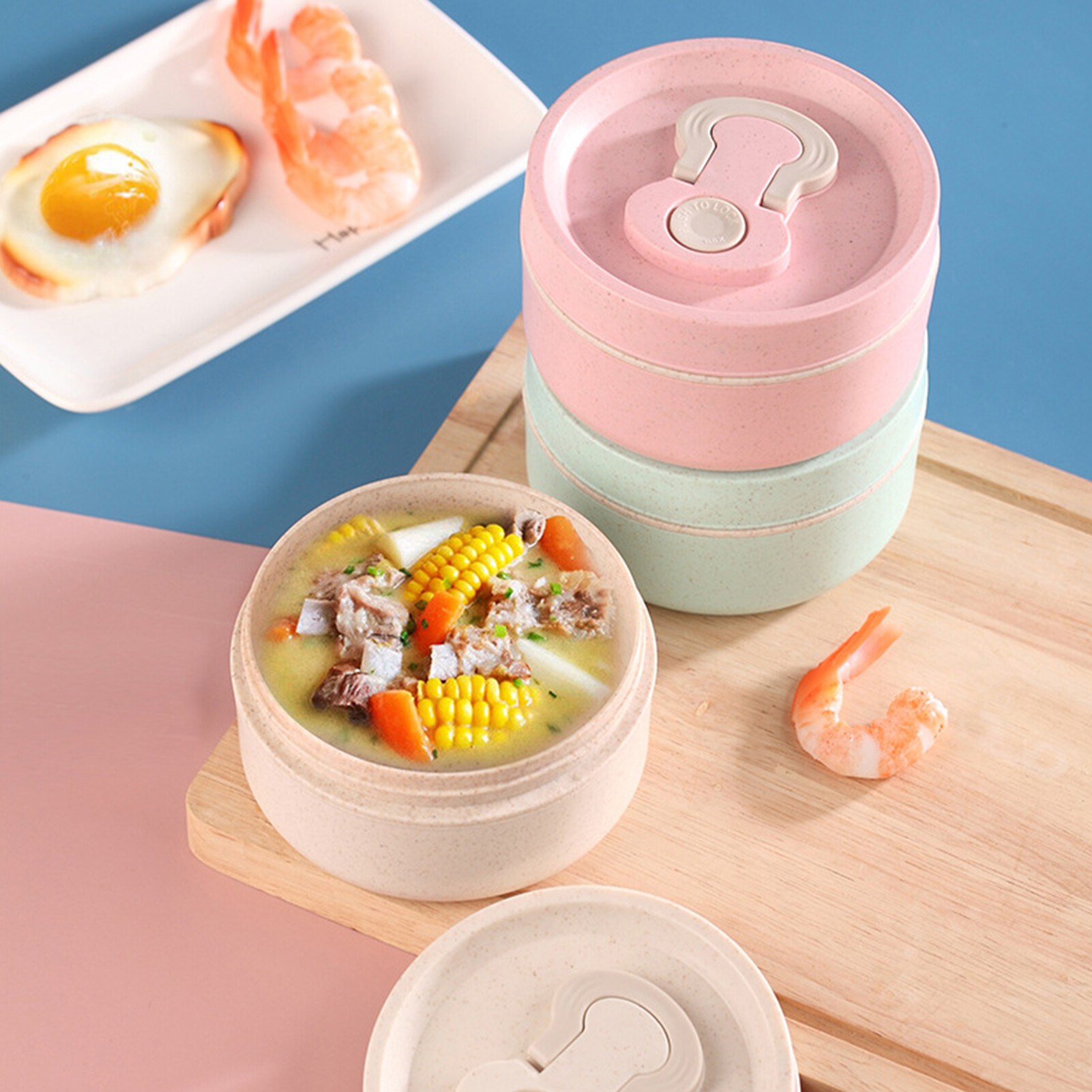 650ML Lunch Box Food Grade High Temperature Resistant Thickened Leakproof Stable Handle Microwave-heating No Odor Easy Cleaning Bento Box