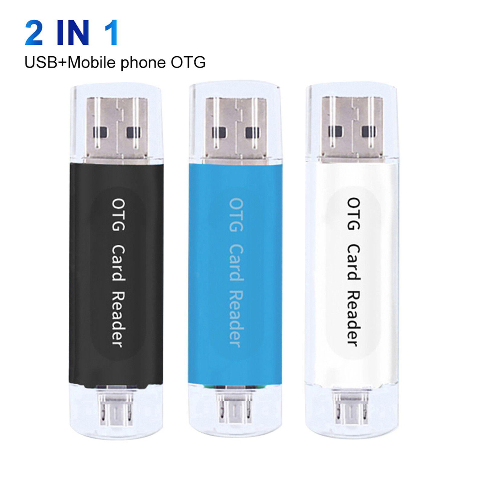 Tanjiaxun 2 in 1 usb 2.0 phone otg dual tf sd card reader adapter for pc computer android