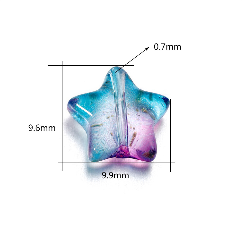 20-50pcs/gói tinh thể nhân tạo năm cánh sao hạt tự làm phụ kiện trang sức
