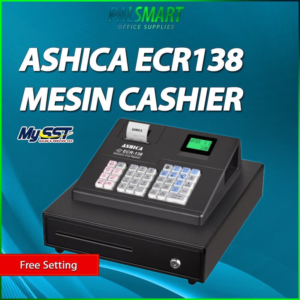 Ashica Mesin Cashier Cash Register ECR138 ECR138 Small Compact Heavy