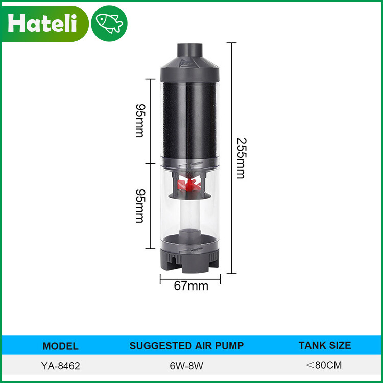 【HATELI】 ( 6W ) Nhà Vệ Sinh Cá Bể Cá Máy Thu Gom Phân Cá Trong Suốt Hồ Cá Nước Thải Thu Bộ Lọc Làm Sạch Tự Động