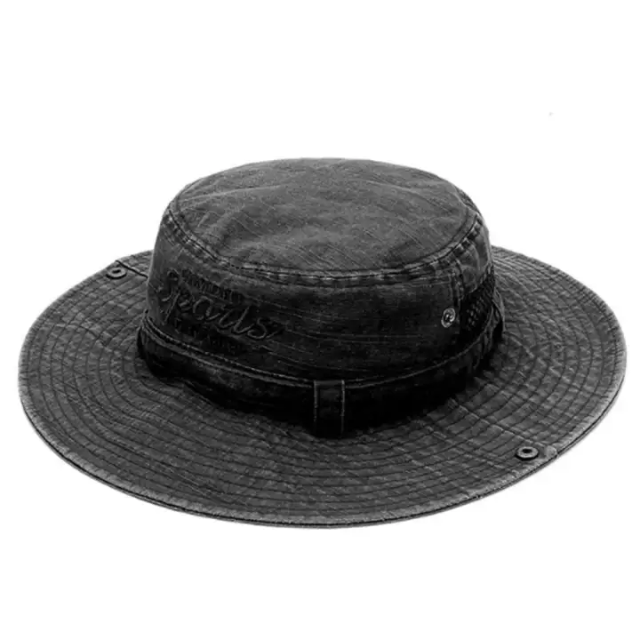 wide brim sun hat with chin strap