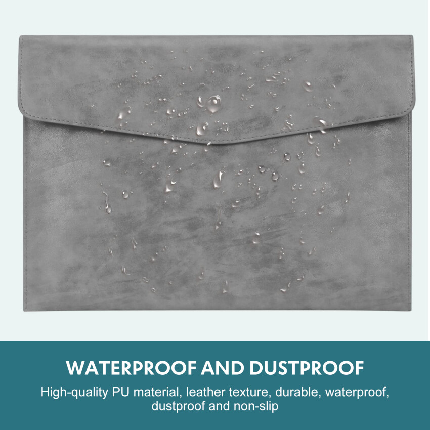 Document Wallets A4 Leather, A4 Document Folder With Press Stud, Business Leather Transparent Wallet A4, Document Organisation For School Office, Homework For Paper, Receipts, Certificates, File Bag, Grey