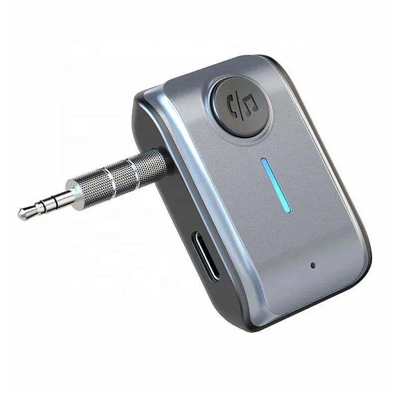 Kebidumei Bluetooth 5.3 Car Receiver Adapter 3.5mm AUX Jacks for Car Speaker Headset Audio Music Receiver Hands Free Bluetooth 5.3 Adapter