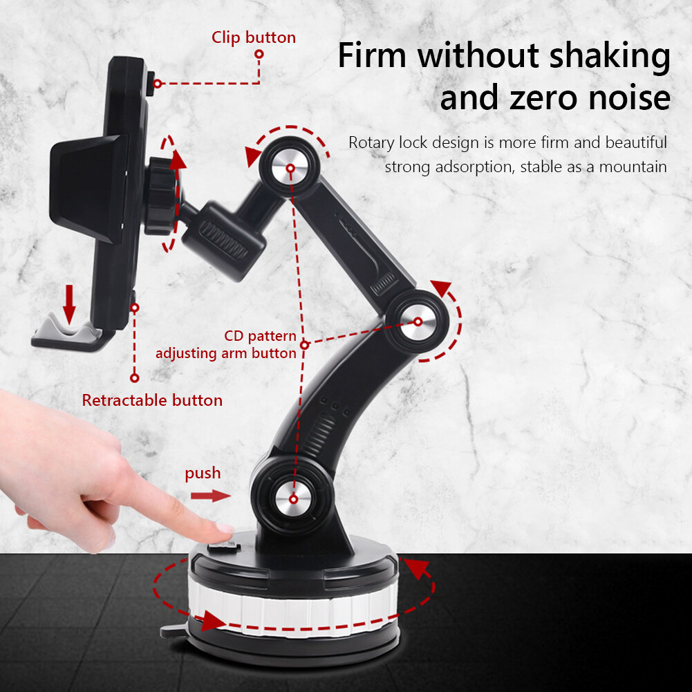 Universal Car Phone Holder Center Console Smartphone Mount Bracket Windscreen Support