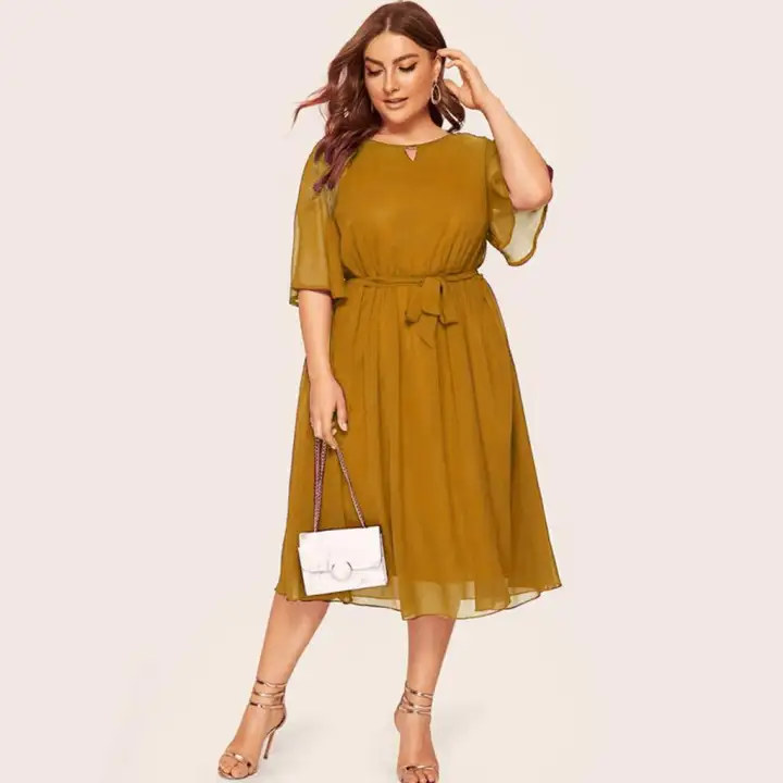 Women S Korean Style Plus Size Dresses Big Size Womens Plus Size