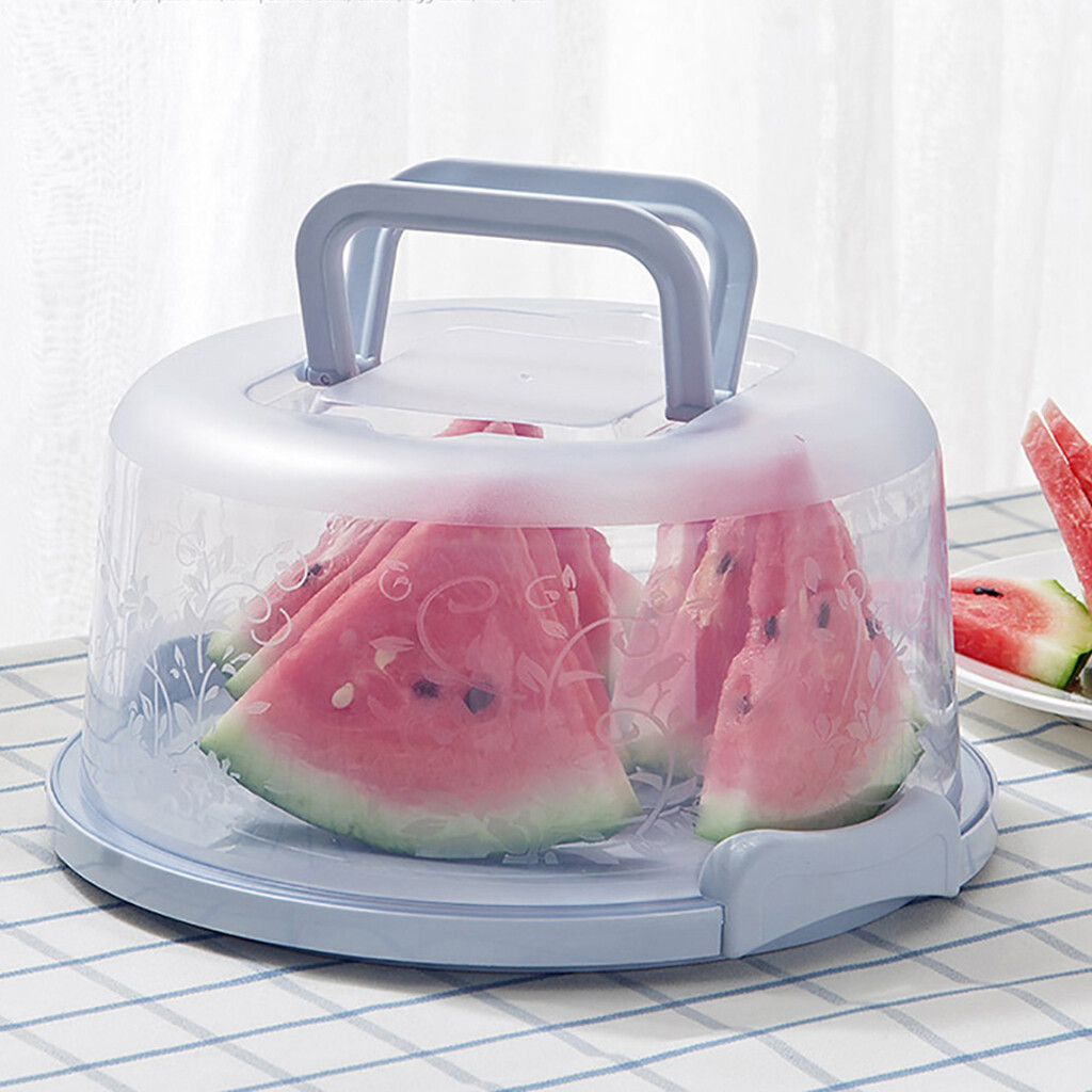 Blesiya Plastic Cake Box Round Cake Storage Carrier Container Lockable Lid