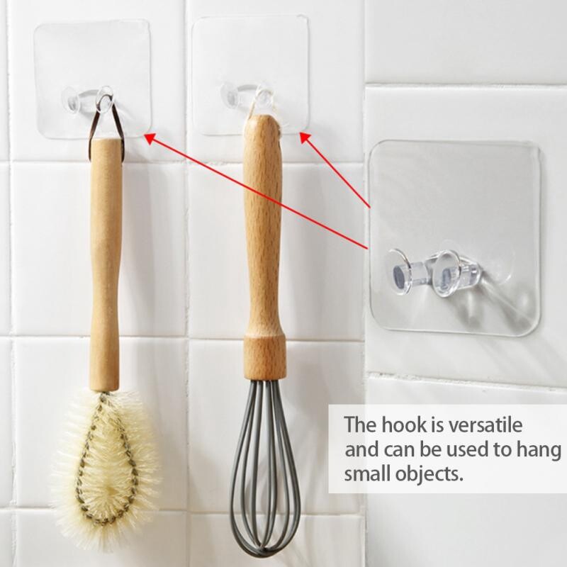 10 Cái Móc Cắm Chắc Chắn Trong Suốt Móc Dán Nhựa Trong Suốt Đa Năng Dính, Ues Cho Nhà Bếp Phòng Tắm Văn Phòng