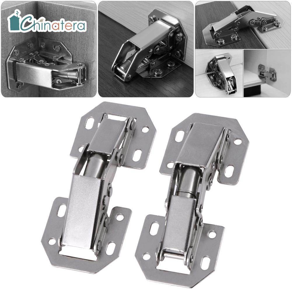[Chinatera] 10pcs 3in Bridge Shaped Spring Frog Cabinet Closet Door Hinges No Drilling Hole Furniture Hardware