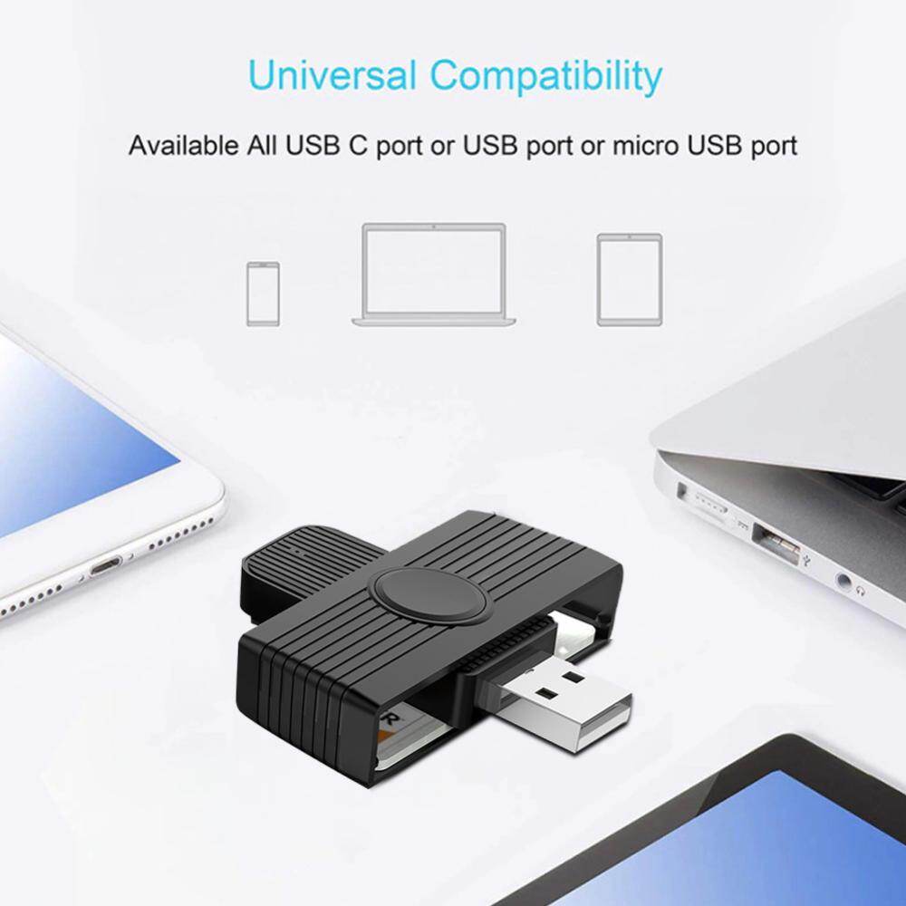 2021 Electronic Connector Adapter PC Computer CR318 USB Smart Card Reader for Bank Card SIM ID
