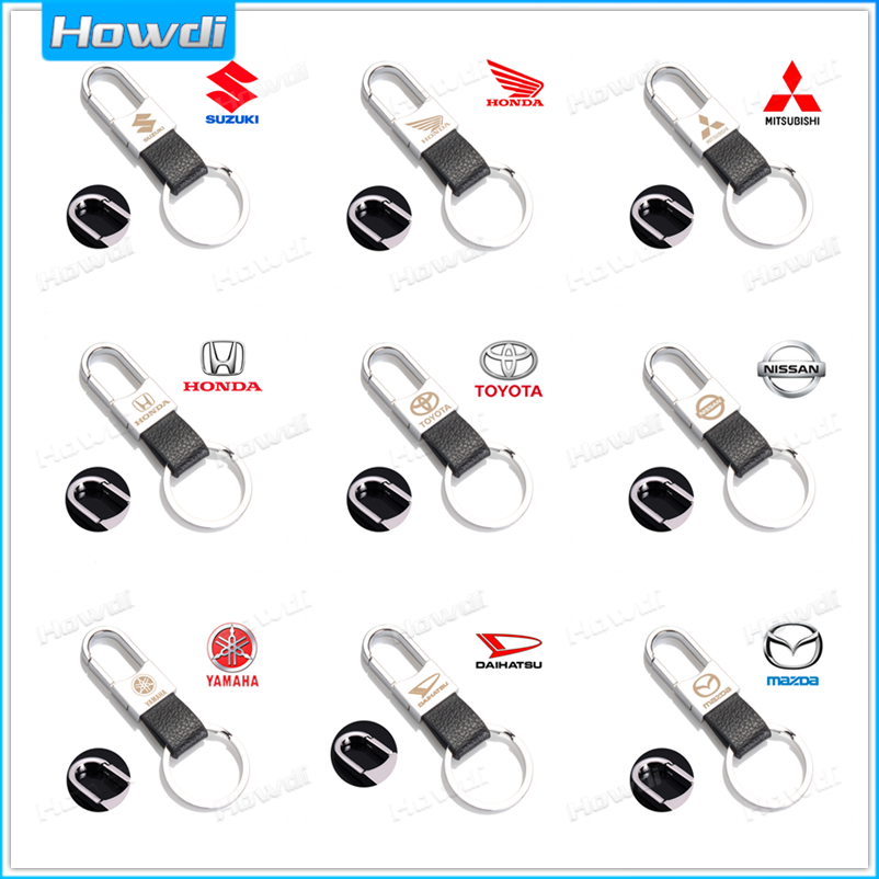 【Customized】 Leather Strap Keyring Motorcycle Keychain Car keychain for Car and Motorcycle