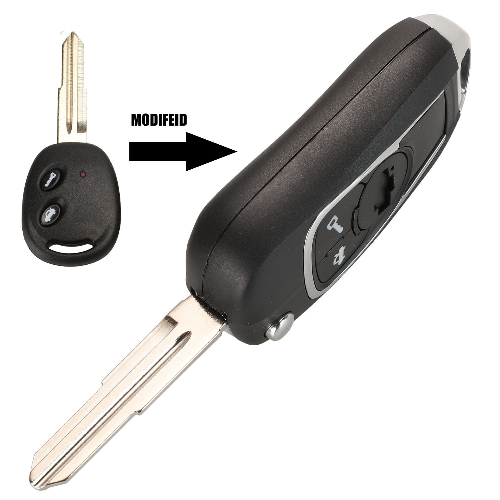 2 Button Modified Flid Key Shell For Chevrolet Aveo Lova Epica Sail Folding Remote Car Key Case Left/right Blade