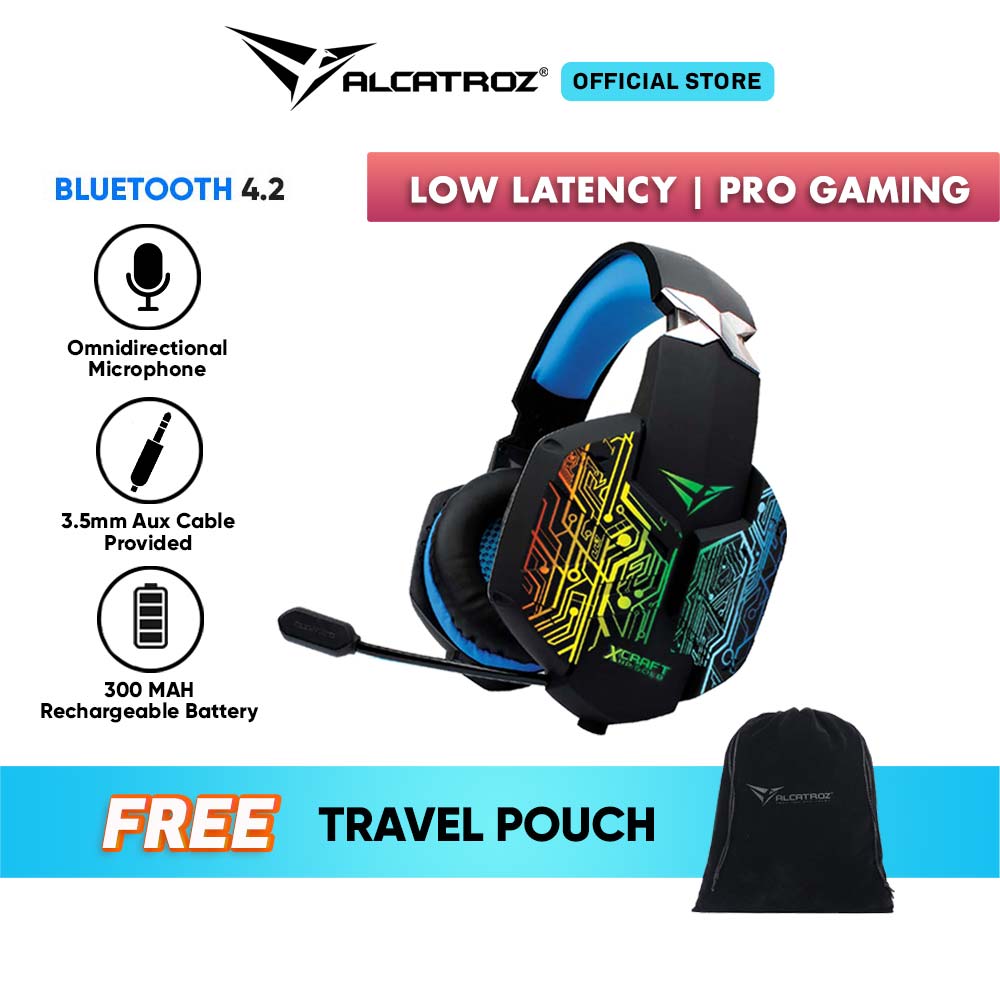 Alcatroz XCraft HP Gold Bluetooth Gaming Headphones with Mic Free