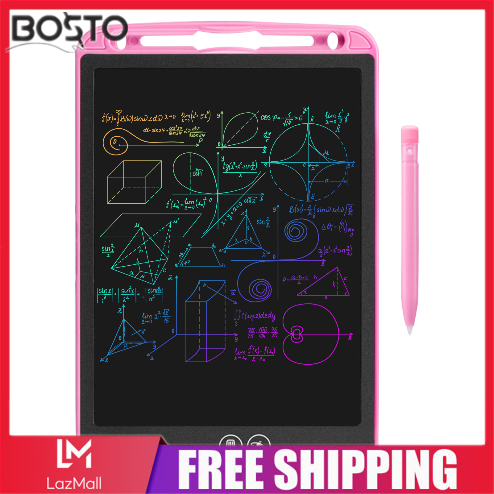 LCD Writing Tablet 8.5 Inch Doodle Drawing Pad Handwriting Multiple Colorful Board with Magnetic Stylus for Toddler Kids Office Educational and Learning Toy Gifts for 3-6 Years Old Boy and Girls Children's Day Partial Erasing