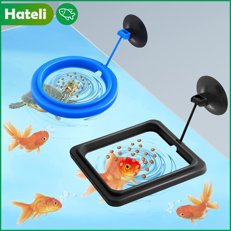HATELI Fish Feeding Ring Fish Feeder Aquarium Fish Turtle Tank Accessories Food Feeder Circle for Guppy Bettas Goldfish Turtle