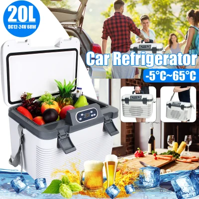 【Dual-use】(20L) Portable Fridge Cooling and Warming Car Portable Refrigerator Mini Freezer Home Refrigerator Cooler Warmer for Travel Camping AC 220V DC 12/24V