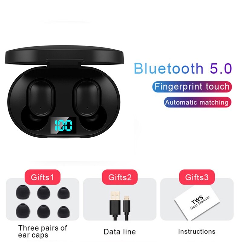 A6S Pro Earbuds Portable Bluetooth Earphone TWS Wireless Stereo Handfree Airbuds Earphone Button Control Earfone 蓝牙耳机 Earbuds Mudah Alih Bluetooth Earphone Tws Tanpa Wayar Stereo Handfree Airbuds Earphone Kawalan Butang Earfone