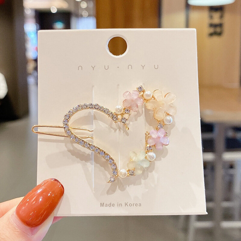 New Korean Hair Clip Fashion Sweet Cherry Blossom Clip Daisy Flower Hairpin For Woman Girls Hair Accessories