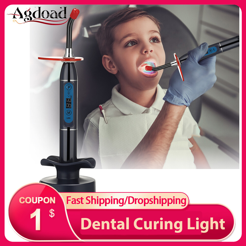 Agdoad Teeth Curing LIght Machine Wireless LED Blue Light Curing Lamp Adjustable Solidify Dental Tools