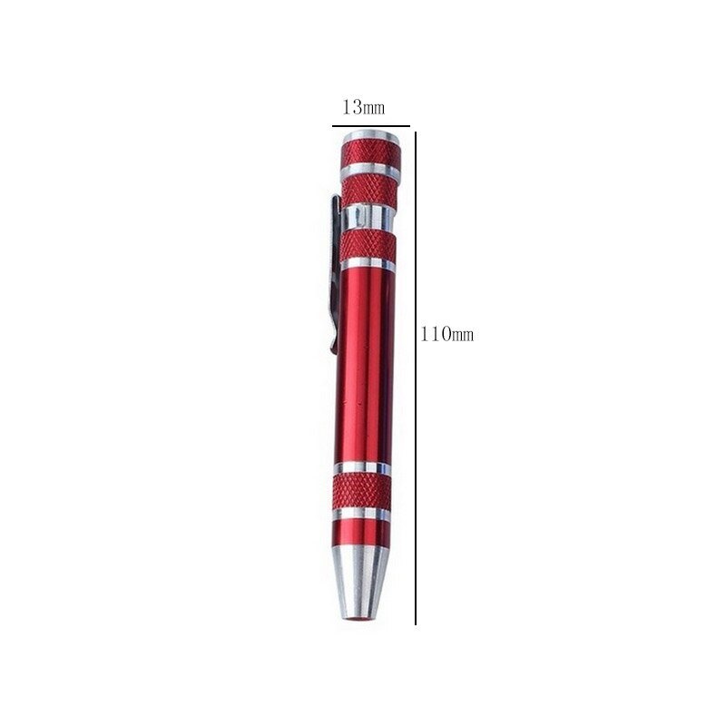Multi-function Screwdriver Tool Pen Aluminum Alloy Screwdriver 8-in-1 Precision Screwdriver Set Convenient Pen Repair Tool 1Set