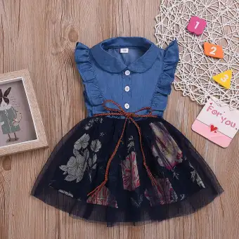 baby jeans frock design