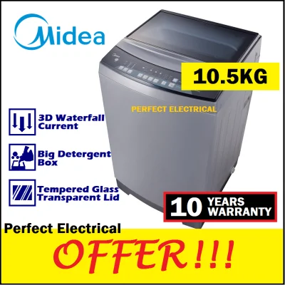 Midea 10.5kg Washing Machine Full Automatic Top Load Auto Washer MFW-1055CV Mesin Basuh Baju Similar 10KG 11KG
