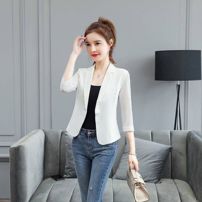 Middle aged and elderly white suit