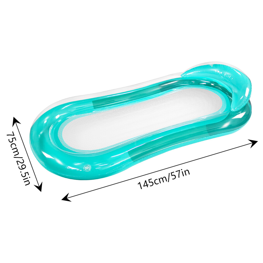 PVC Inflatable Hammock Bed Foldable Water Floating Bed Leak Proof Nozzle Durable Waterproof Wear Resistant Swimming Pool Accessories