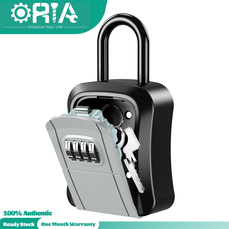 ORIA Key Storage Lock Box, 4 Digit Combination Key Safe Security Box 5 Keys Capacity for House Key Storage Combo Door Locker